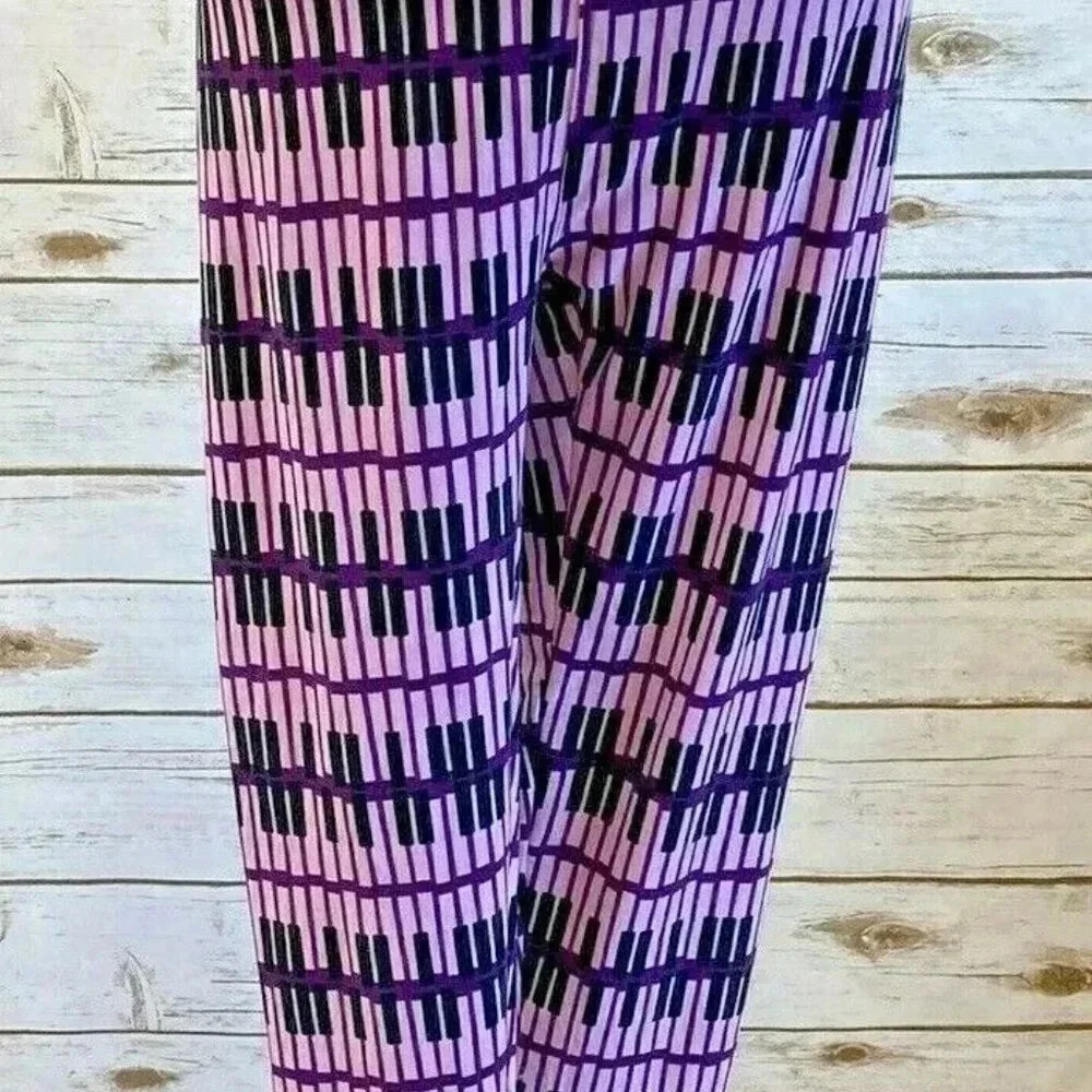 LULAROE Women Stretchy Slim Fit Elastic High Waist Purple Legging Pants One Size - Picture 2 of 8